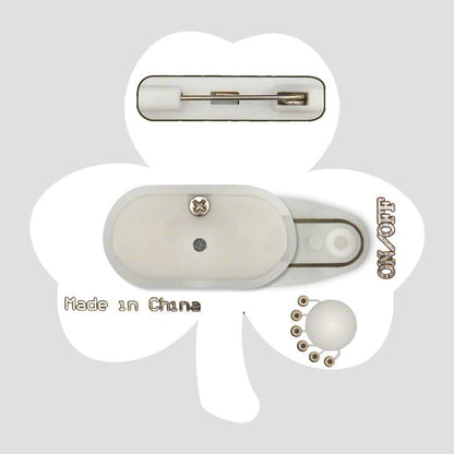 Jade Shamrock Flashing Body Light Lapel Pins