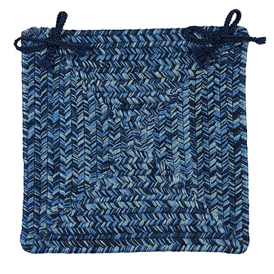 Blue Wave Colonial Mills Catalina Chair Pads Braided Chair Pads Made in the USA