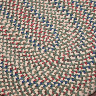 Moss Yellow Colonial Mills Colgate Multi Runners. Traditional space-dyed braided runner rugs made in the USA