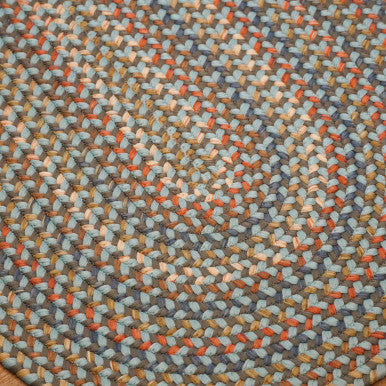 Stone Blue Colonial Mills Colgate Multi Runners. Traditional space-dyed braided runner rugs made in the USA