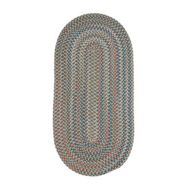 Stone Blue Colonial Mills Colgate Multi Runners. Traditional space-dyed braided runner rugs made in the USA