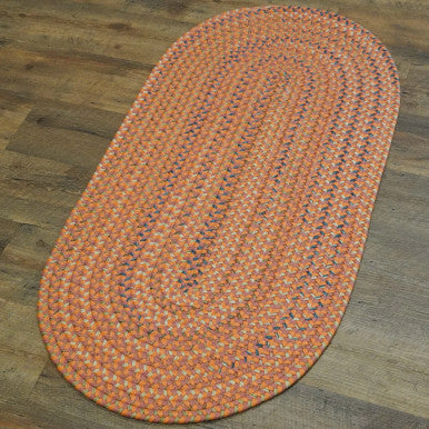 Rusted Red Colonial Mills Colgate Multi Runners. Traditional space-dyed braided runner rugs made in the USA