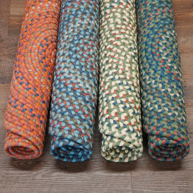Colgate Multi Runners. Traditional space-dyed braided runner rugs made in the USA by Colonial Mills