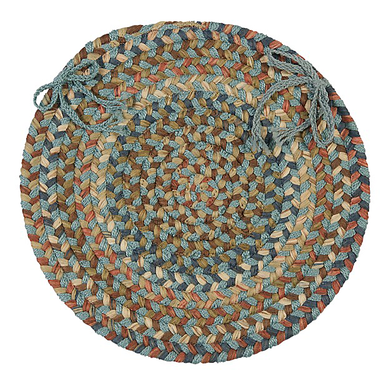 Light Blue Colonial Mills Cedar Cove Chair Pads Braided Chair Pads Made in the USA