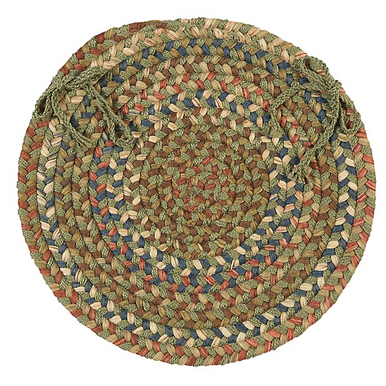 Olive Colonial Mills Cedar Cove Chair Pads Braided Chair Pads Made in the USA