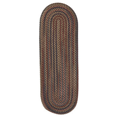Dark Brown Colonial Mills Cedar Cove Runners Braided Rugs Made in the USA