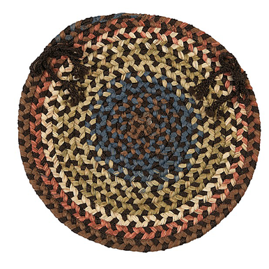 Dark Brown Colonial Mills Cedar Cove Chair Pads Braided Chair Pads Made in the USA