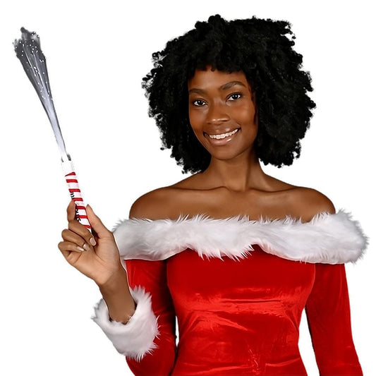 Candy Cane White Fiber Optic Wand with White LEDs