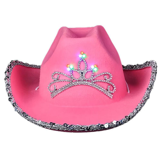 Child Size LED Pink Western Hat Pack of 24