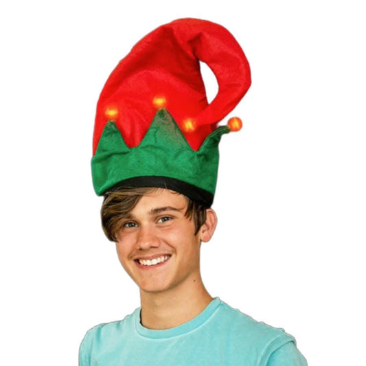 Light Up Christmas Elf Plush Hat