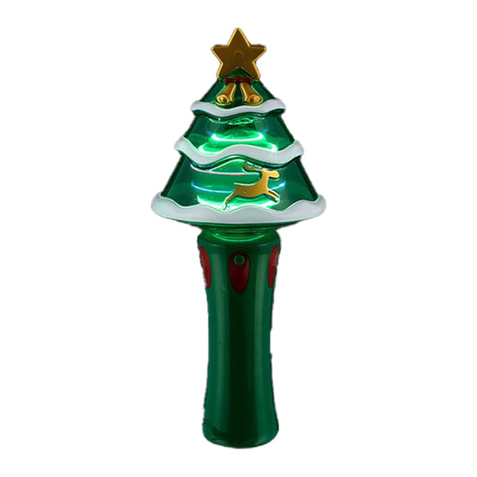 Light Up Christmas Tree Wand with Multicolor Spinning LEDs