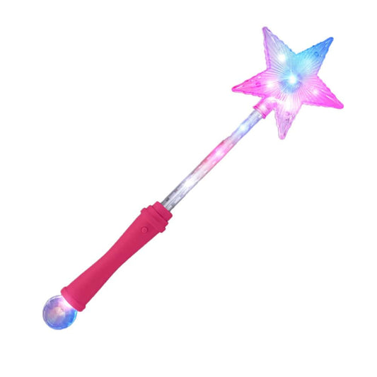 Crystal Star Wand with Opaque Pink Handle