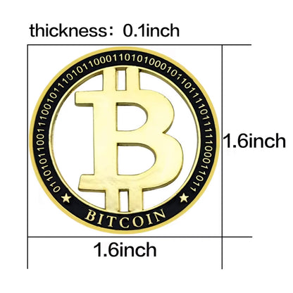 Gold Plated Bitcoin Commemorative Coin Cut Out Fiat Keep the B Crypto Collectors Edition with Binary Code