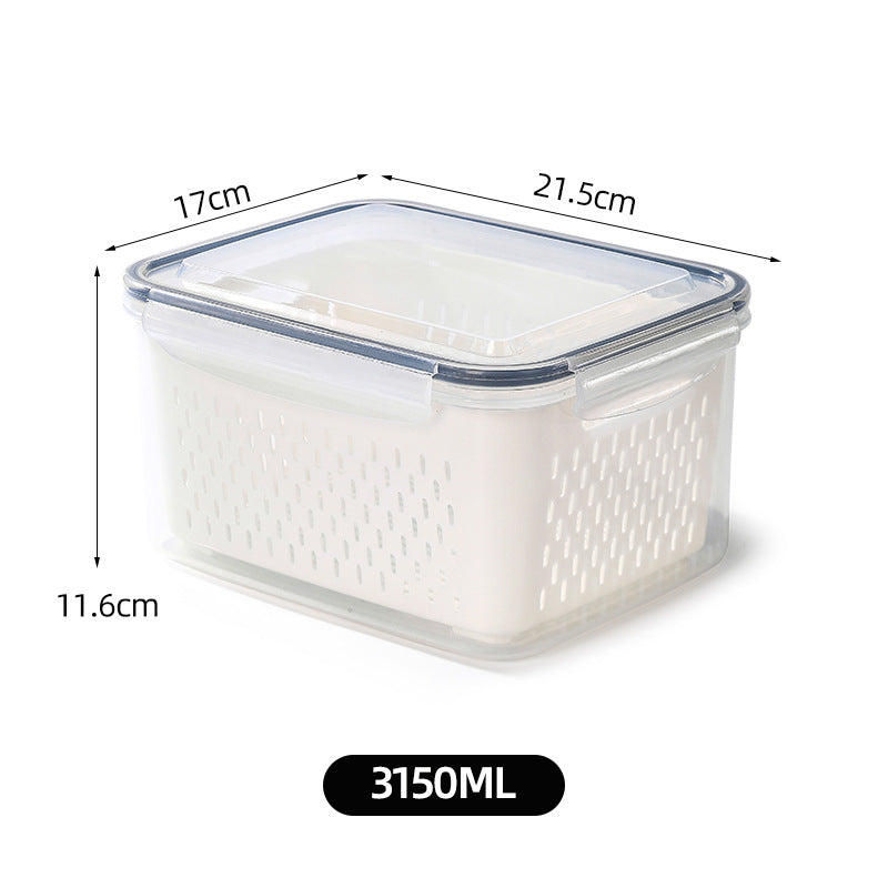 Double-Layer Draining Crisper Storage Box Draining Basket