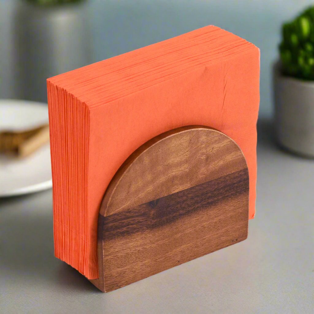 Vertical Napkin Holder - Kalmar Home acacia wood napkin holder, view 3