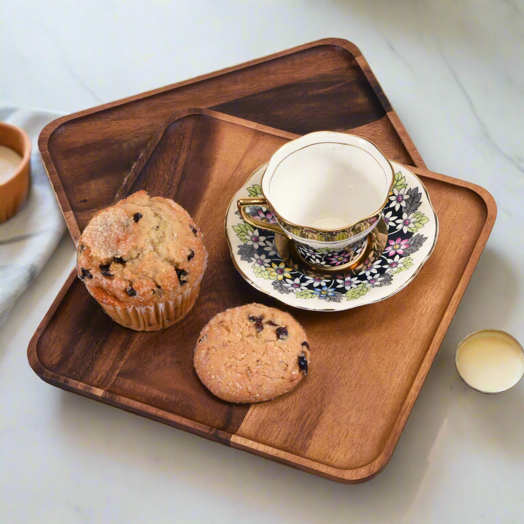 Square Plates, Large - Kalmar Home acacia wood plate