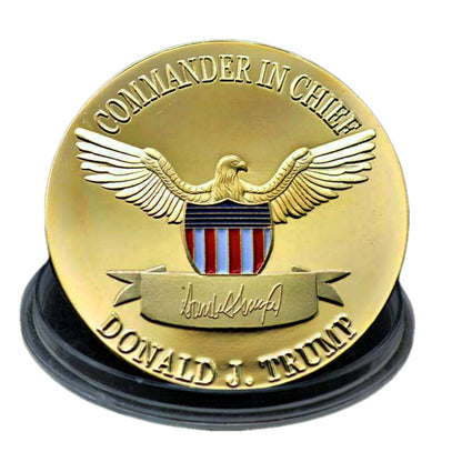 2024 TAKE AMERICA BACK Commander in Chief Donald Trump Gold on Gold Plated Collectible Coin
