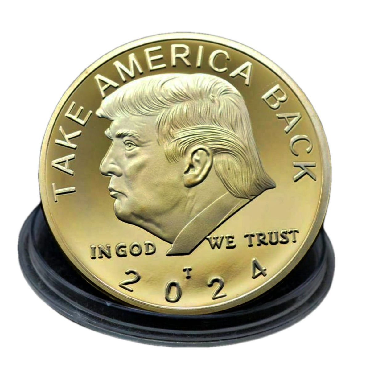 2024 TAKE AMERICA BACK Commander in Chief Donald Trump Gold on Gold Plated Collectible Coin