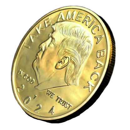 2024 TAKE AMERICA BACK Commander in Chief Donald Trump Gold on Gold Plated Collectible Coin