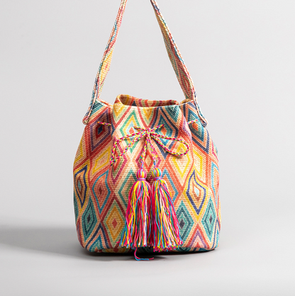 Messenger Bucket Bag Bohemian Ethnic Wind Canvas Bag Women's Printed New Canvas Commuter Bag