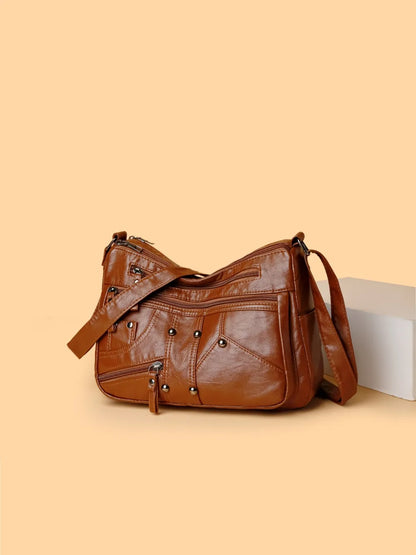 PU Leather Adjustable Strap Shoulder Bag