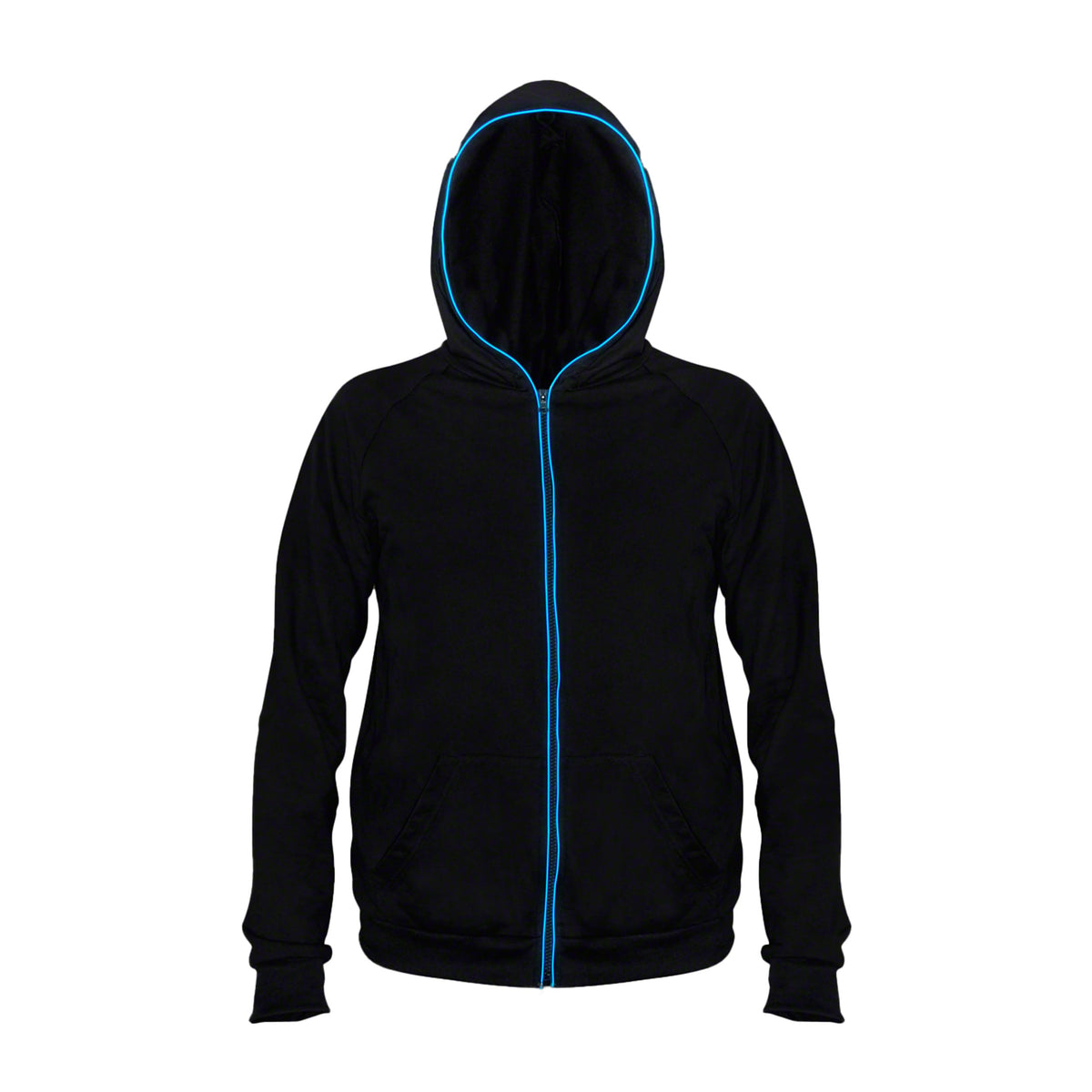 Electro Luminescent Zip Up Hoodie Blue Large