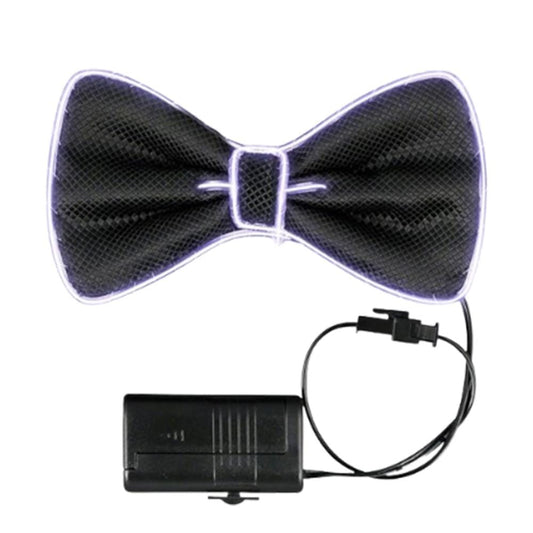 EL Wire White Bow Tie Night Parties