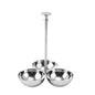 Stainless Steel Serving Tray Set with Dip Bowls – Divided Snack, Chips & Condiment Server Stand