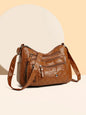 PU Leather Multi Pockets Adjustable Strap Shoulder Bag
