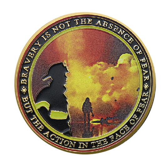 Firefighter Courage Tribute Gold Plated Challenge Coin