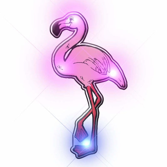 Flamingo Flashing Body Light Lapel Pins