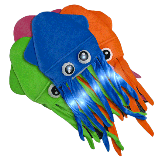 Assorted LED Under the Sea Squid Hat Pack of 4