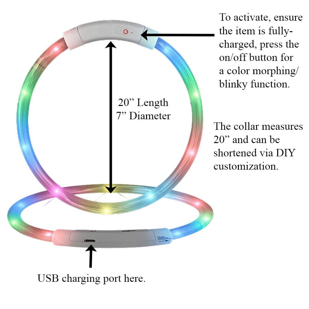 Flashing Dog Collar Multicolor Light DIY Tube Necklace