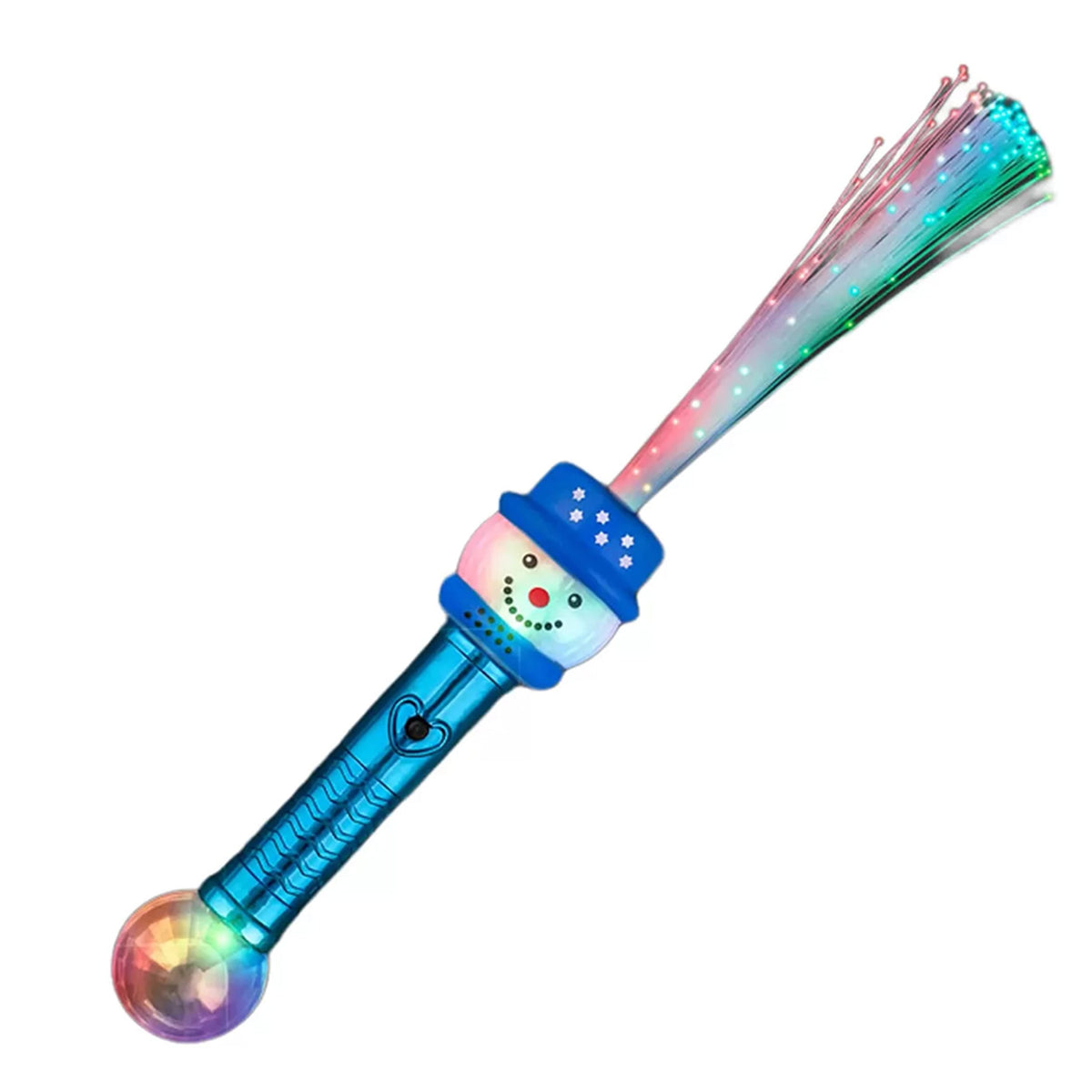 Flashing Fiber Optic Friendly Snowman Wand with Prism Ball