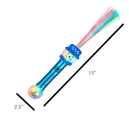 Flashing Fiber Optic Friendly Snowman Wand with Prism Ball