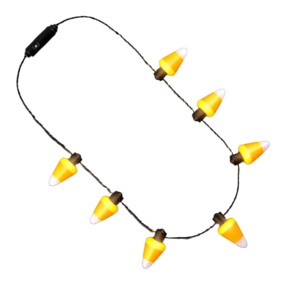 Flashing LED Candy Corn Charm String Necklace