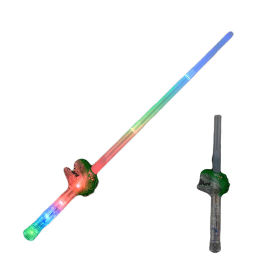 Flashing Multicolor Dinosaur Expandable Sword