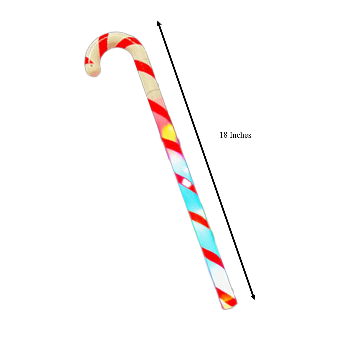 Flashing Peppermint Candy Cane Holiday Wand 18 Inches