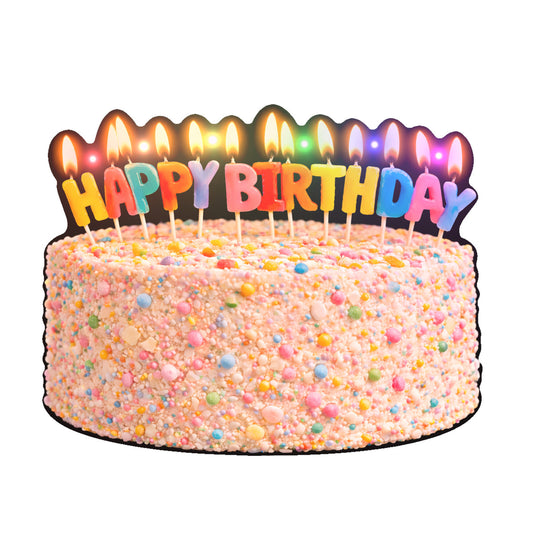 Flashing Rainbow Sprinkle Birthday Cake LED Lapel Pin