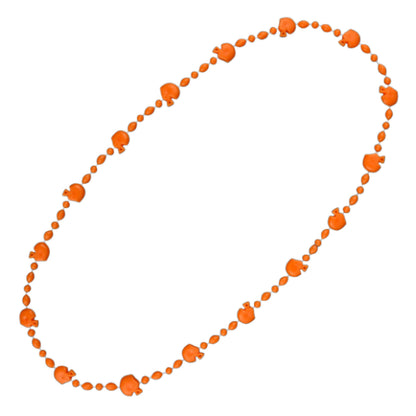 Football Helmet Bead Necklaces Non Metallic Orange Pack of 12