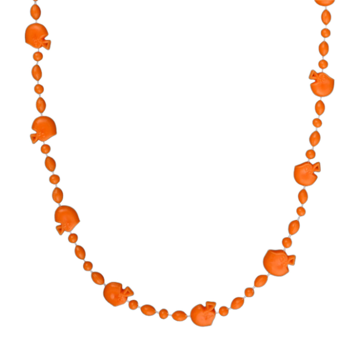Football Helmet Bead Necklaces Non Metallic Orange Pack of 12