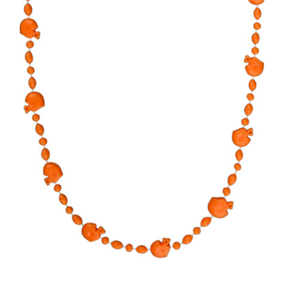Football Helmet Bead Necklaces Non Metallic Orange Pack of 12