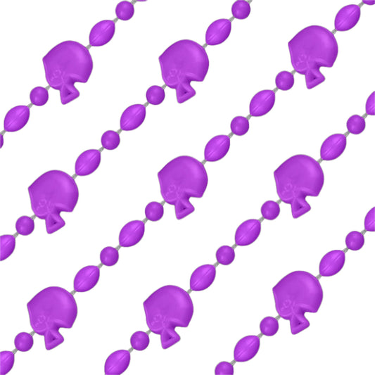 Football Helmet Bead Necklaces Non Metallic Purple Pack of 12
