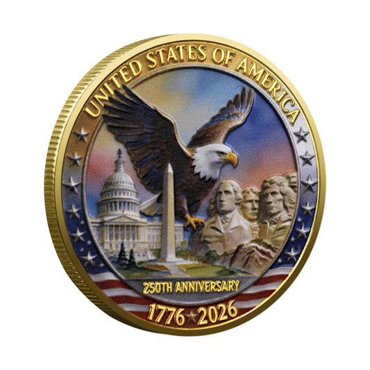 250 Years of Freedom USA Gold Plated Commemorative Coin