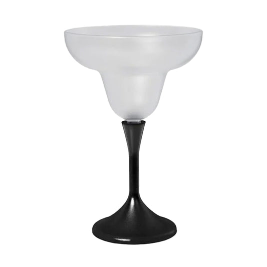 Pack of 18 Frosted Margarita Drinking Glass Black Stem