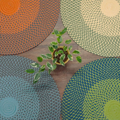 Cape Eden Round  Rugs. Colorful Indoor Outdoor Braided Rugs Made in the USA by Colonial Mills