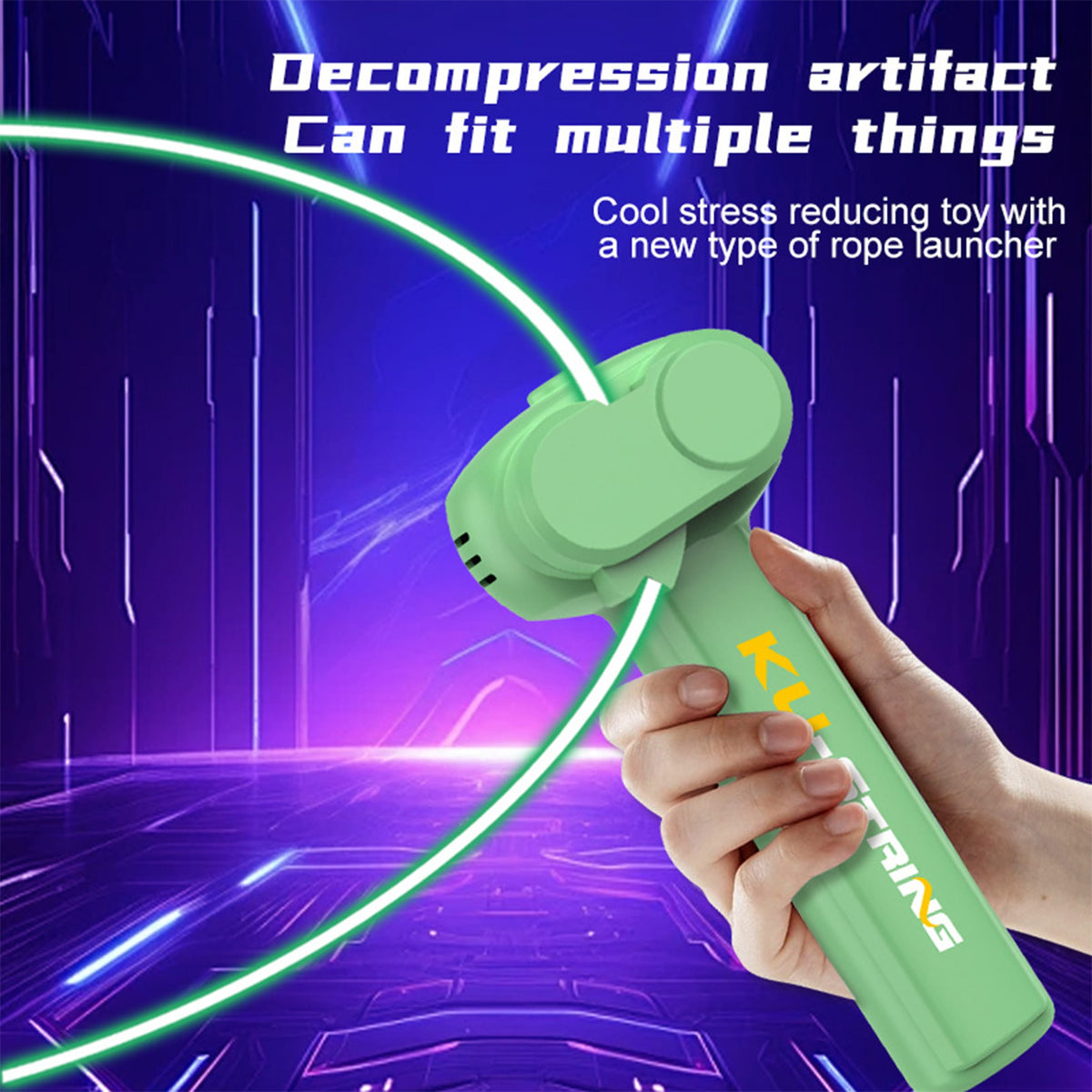 Glow in the Dark String Rope Launcher Rechargeable Flying Yarn