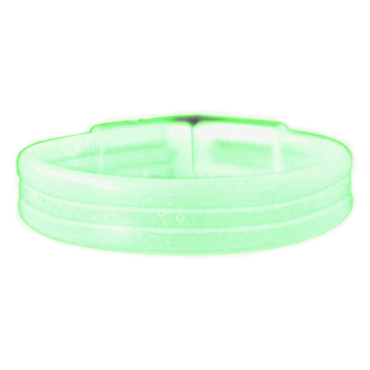 Wide Glow Stick 8 Inch Bracelet Green Pack of 25