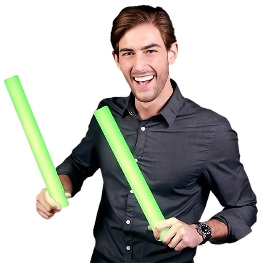 Premium LED Foam Cheer Sticks Green for Mardi Gras