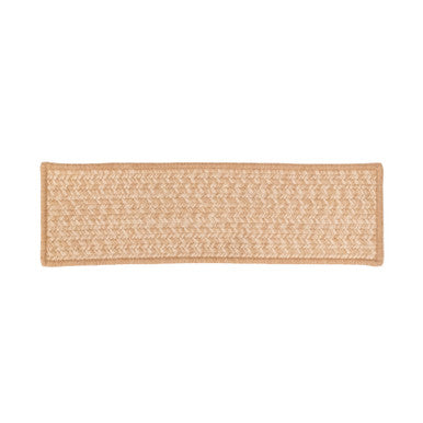 Natural Colonial Mills Hayley Tweed Stair Treads. Rectangle wool braided stair treads made in the USA